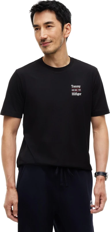 Tommy Hilfiger Men's, 2 Pack Chest Graphic Reg Tees Mw0Mw45091, S/S T-Shirt, Black/Navy, XL