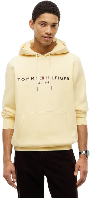 Tommy Hilfiger Men's, Tommy Logo Hoody Mw0Mw11599, Pullover Hoodie, Light Daffodil, L