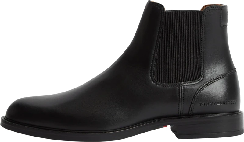 Tommy Hilfiger Men Corporate Dressy Lth Chelsea FM0FM05935 Low Boots, BLACK (Black), 8
