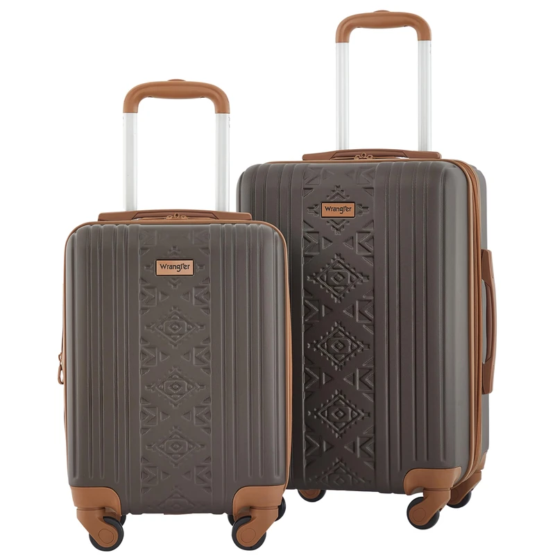 Wrangler 22" and 18" Heartland 2-Piece Carry-On Luggage Set, Chocolate, 22" and 18" Heartland 2-piece Carry-on Luggage Set