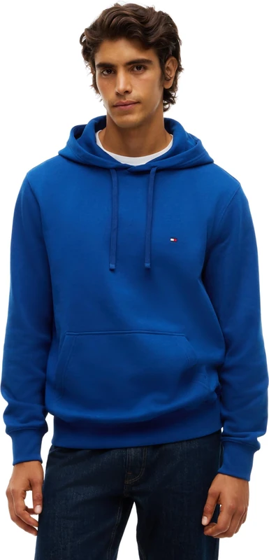 Tommy Hilfiger Men's, Essential Terry Hoody Mw0Mw37235, Pullover Hoodie, Opulent Blue, L