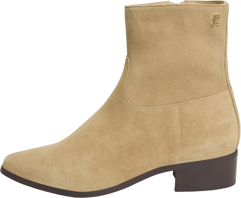 Tommy Hilfiger Women Suede Ankle Boot W Zip FW0FW09922 Low Boots, KHAKI (Safari Canvas), 5