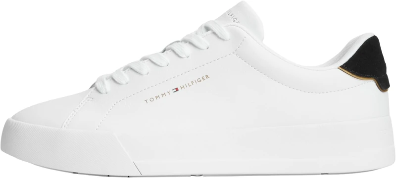 Tommy Hilfiger Men Th Court LTH Detail Ess Fm0Fm05367 Low Top, White (White/Black/Gold), 11