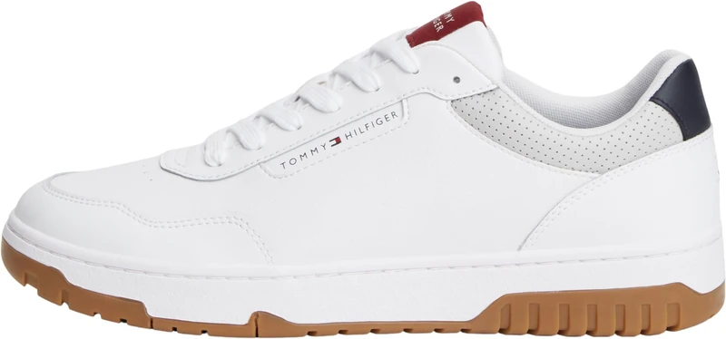 Tommy Hilfiger Men Th Basket Core Leather Fm0Fm05927 Low Top, Blue (RWB), 10.5