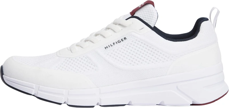 Tommy Hilfiger Men Light Knitted Hilfiger Runner FM0FM06010 Low Top, Blue (RWB), 10 - Image 1