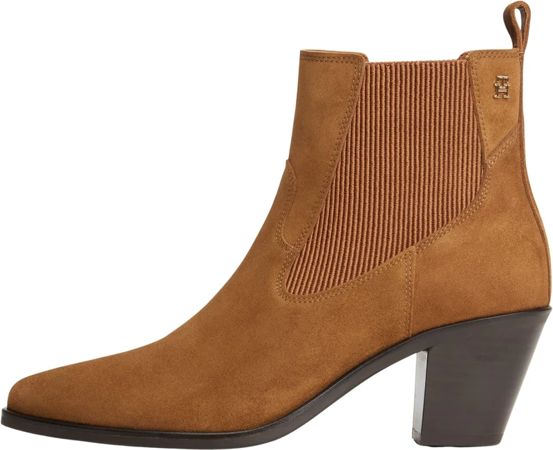 Tommy Hilfiger Women Suede Western Chelsea Boot FW0FW09581 Low Boots, BROWN (Ginger Clay), 5