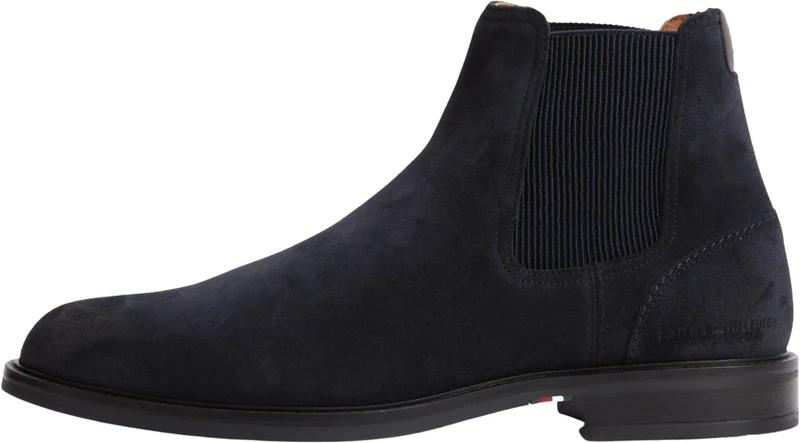 Tommy Hilfiger Men Corporate Dressy Suede Chelsea FM0FM05953 Low Boots, BLUE (Navy Blue), 8