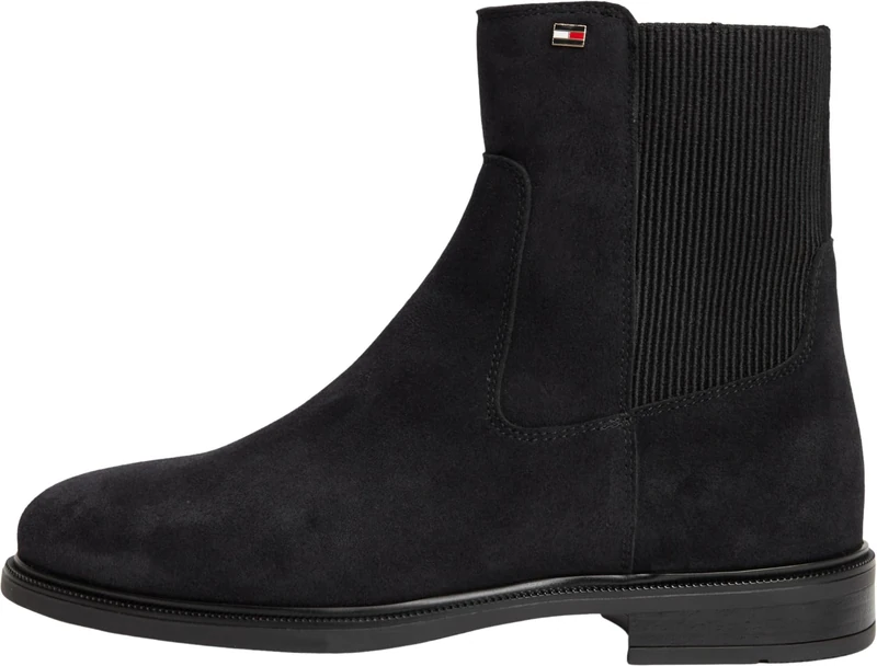 Tommy Hilfiger Women Enamel Flag Suede Ankle Chelsea FW0FW09575 Low Boots, BLUE (Space Blue), 4