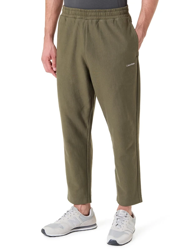 Calvin Klein Men Premium Terry Ck Micro Logo Jogg LV04LH217G Sweatpants, Beige (Olive Night), M