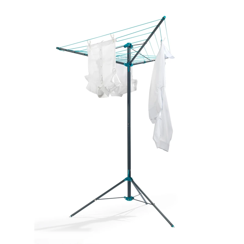 Beldray 16 Metre Free-Standing Rotary Airer – Indoor & Outdoor Drying Rack with Built-In Line Tensioner, 3-Arm Tripod Design, Includes Storage Bag & 3 Ground Pegs, Portable & Tangle-Free