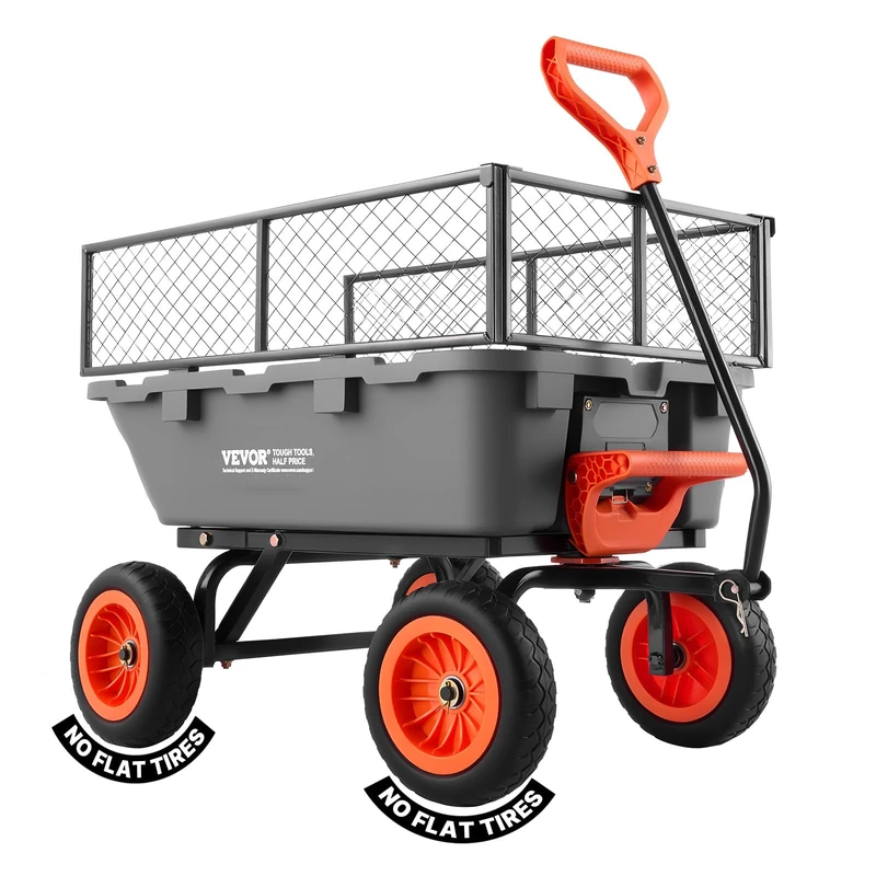 VEVOR Garden Dump Cart, 800 lbs Poly Dump Cart, Garden Carts Dumps Wagon