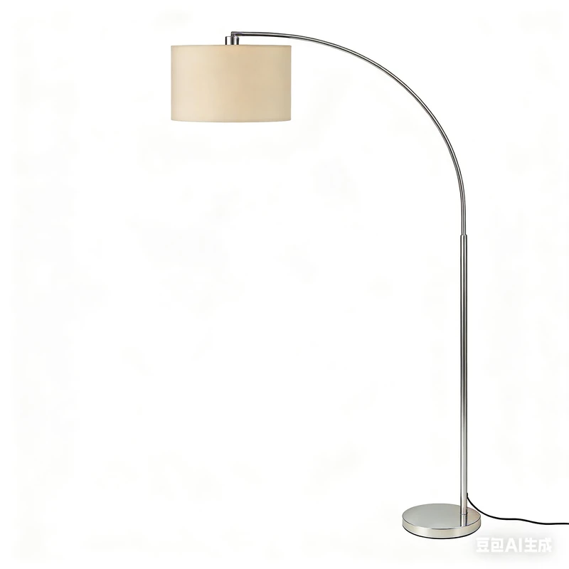 Stylish Arc Floor Lamp for Living Room, 200cm Tall Over Sofa Arc Standing Lamp with Soft Beige Lampshade, Sturdy 6kg Metal Base, Easy Foot Switch, 9W 3-Colour Bulb Included and Adjustable Lamp Head