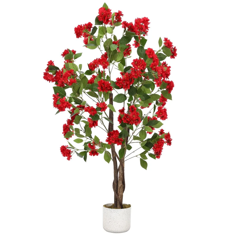 GarveeHome Artificial Fragrance Leaf Tree (Osmanthus) | 120/150/180 cm Large Artificial Plant in Pot | For Living Room, Office & Balcony | Evergreen Artificial Plant & Decoration