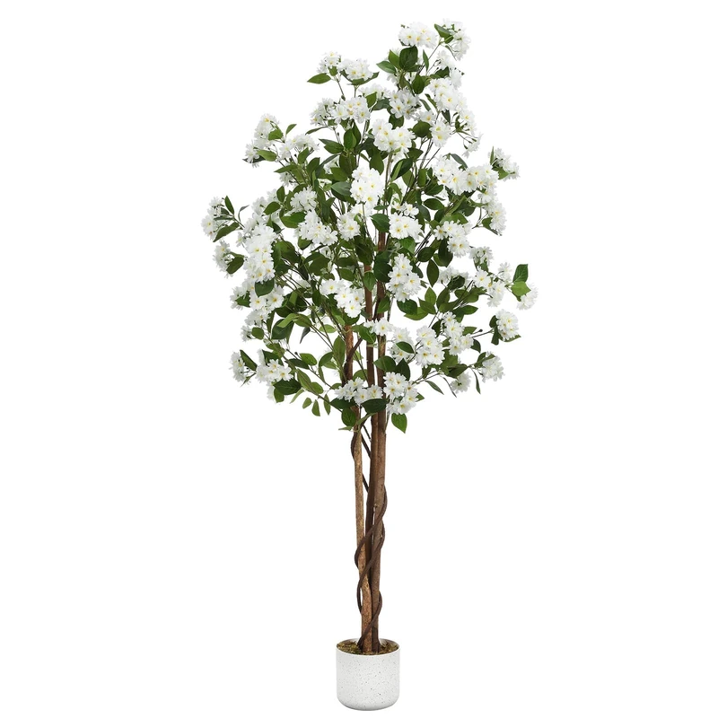 GarveeHome Artificial Fragrance Leaf Tree (Osmanthus) | 120/150/180 cm Large Artificial Plant in Pot | For Living Room, Office & Balcony | Evergreen Artificial Plant & Decoration - Image 1