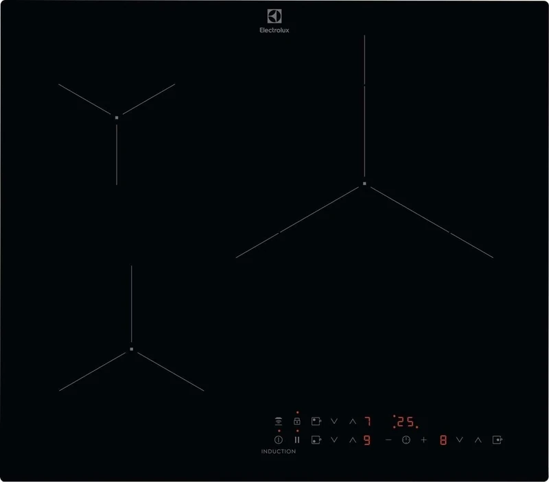 Electrolux EIT61336CB – Induction Hob 500 Series, 60 cm, 3 Zones, Paella Area 32 cm, PowerBoost, Individual Controls with Timer, Pause, Safety Lock, Hob2Hood, Frameless