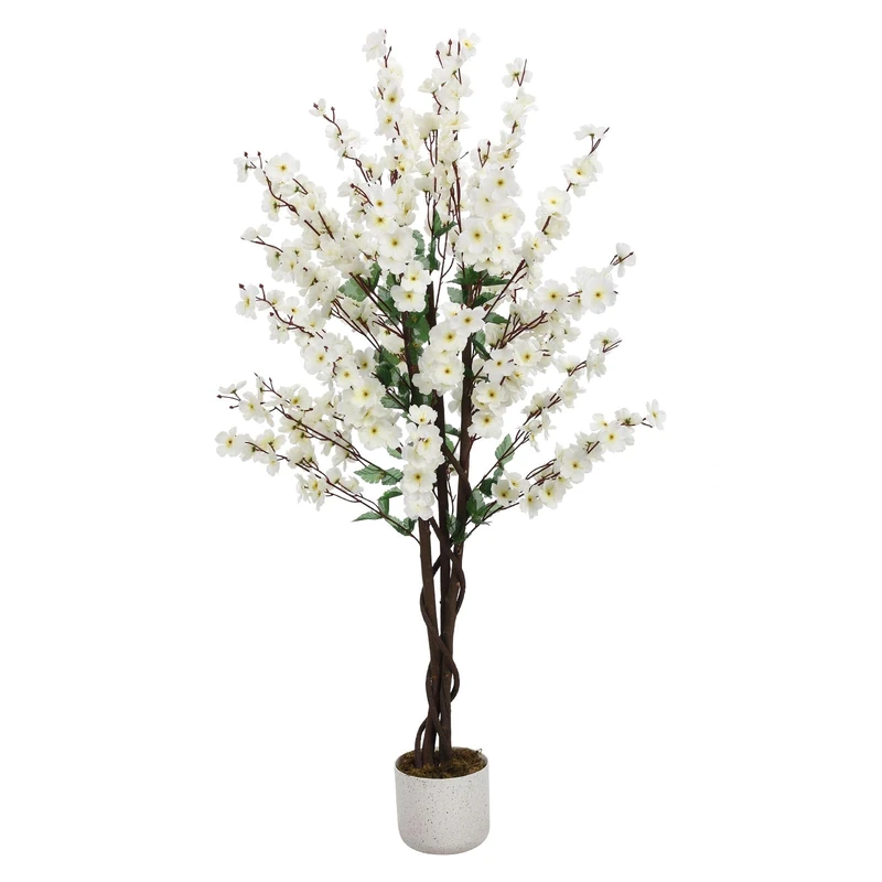 GarveeHome Artificial Plum Blossoms 90/120/150 cm Artificial Flower with Flowers for Table & Room Decoration Ideal for Home, Wedding and Office