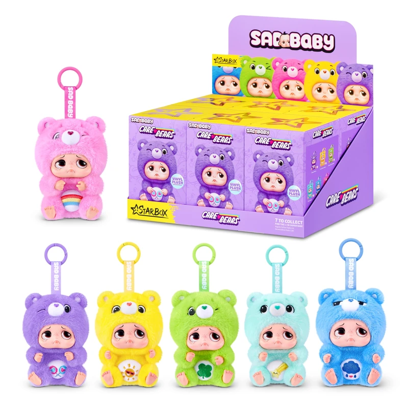 STARBOX Sad Baby Care Bears Series 1 Blind Box Keychains 6 Pack Collectible Care Bears Character Figurines with Keychain Clips, Surprise Toy for Kids Ages 3+ and Collectors - Image 1