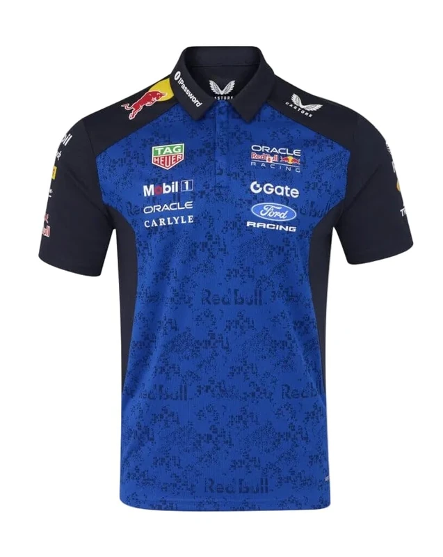Redbull Racing, Mens, Official Polo Shirt, Night Sky/Surf The Web, 4XL
