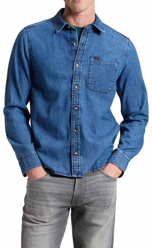 LEE - Shirt Men - Regular Fit - Leesure Shirt - Denim Blue