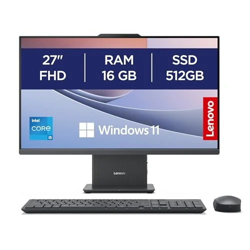 Lenovo IdeaCentre AIO Gen 9 | All-in-One Desktop PC | 27 inch Full HD | Intel Core i5-13420H | 16 GB RAM | 512 GB SSD | Wi-Fi 6 | Windows 11 Home | Wireless EOS Keyboard and Mouse | Luna Grey |