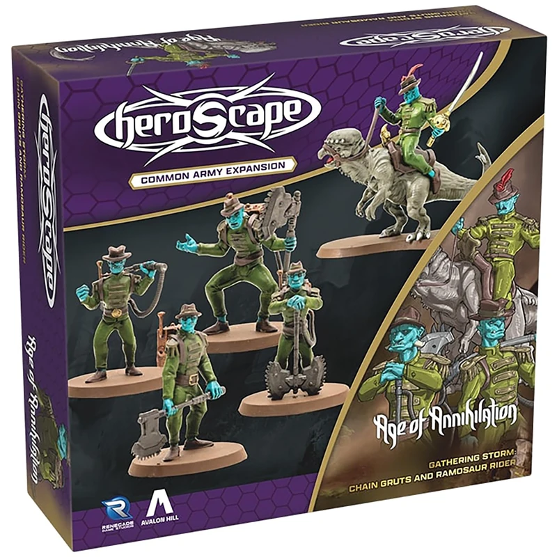 Renegade | Heroscape: Age Of Annihilation Chain Gruts And Ramosaur Rider | Army Expansion Miniature Game | 2-4 Players | 60-120 Minutes