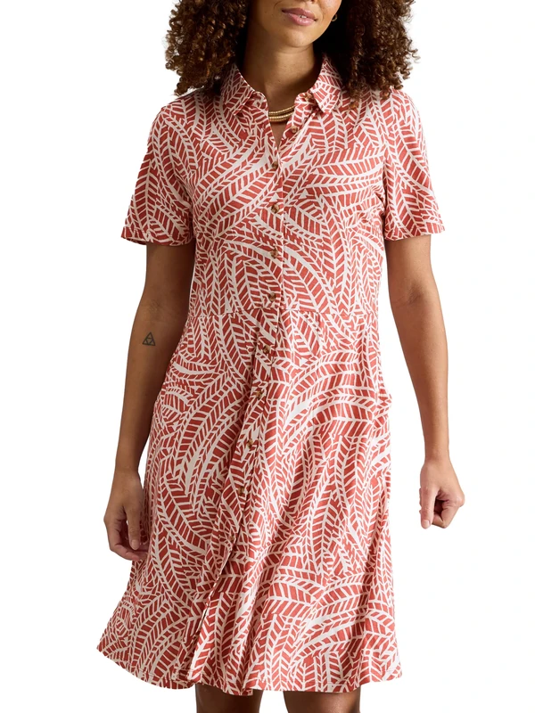 White Stuff Women's Ria Dress (Pack of 1), Pink Pr, 14