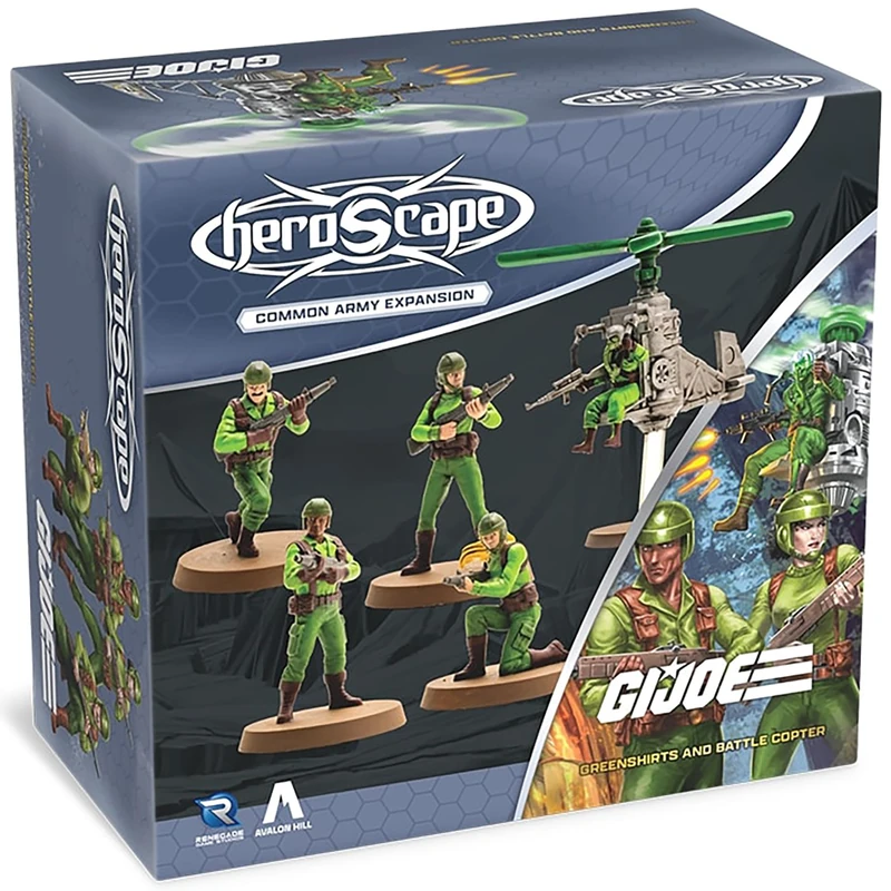 Renegade | G.I. JOE Heroscape Greenshirts And Battle Copter | Common Army Expansion Miniature Game | 2-4 Players | 60-120 Minutes