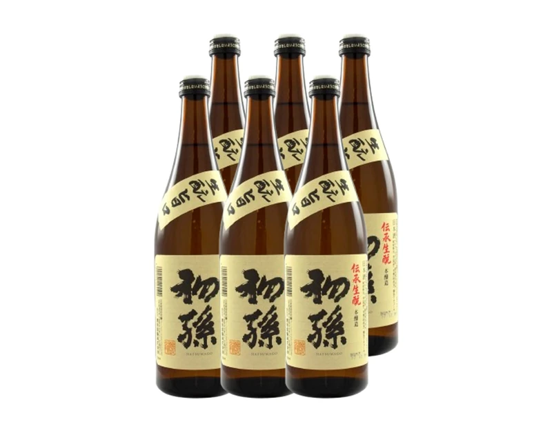 Hatsumago Densho Kimoto Honjozo Sake 720ml 15% (Pack of 6) | Traditional Kimoto-Method Honjozo | Rich Umami & Smooth Finish