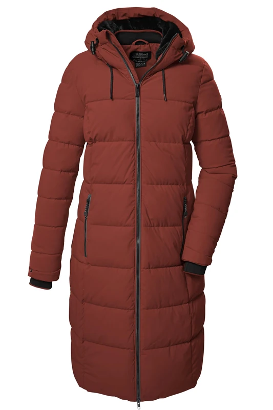 killtec KOW 56 WMN QLTD CT Women's Down Look Quilted Functional Coat with Hood Chestnut 44 41810-000