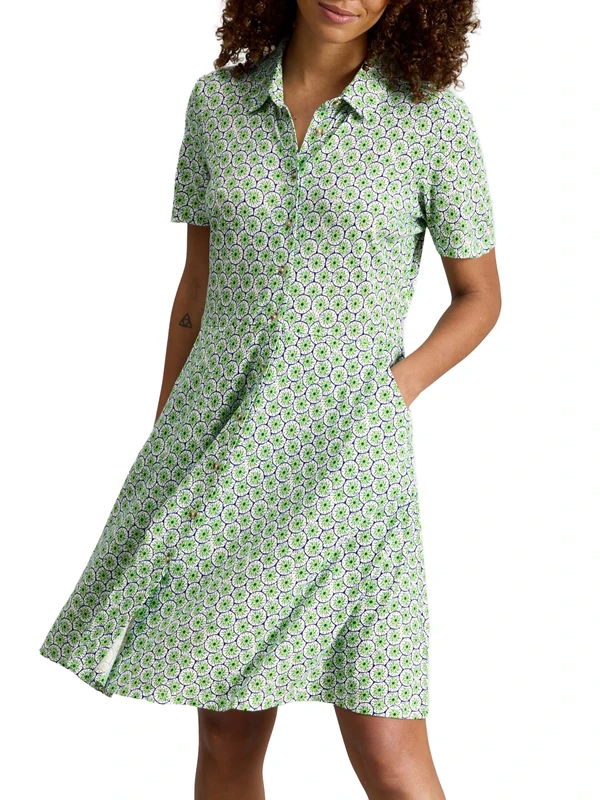 White Stuff Women's Ria Jersey Shirt - Elegant Collared Casual Wear - Blue PR - Size 10R - Image 1