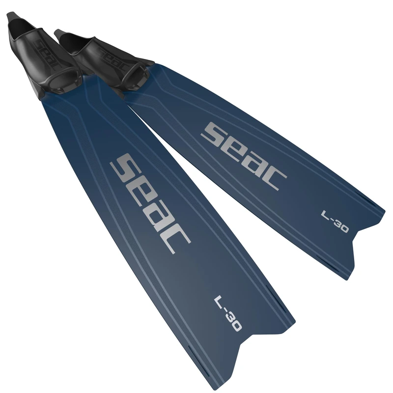 SEAC L-30 Freediving and Spearfishing Fins – Long Fins with Reactive Technopolymer Blade, Soft Foot Pocket without Side Rails, 30° Angle – Also Ideal for Scuba Diving - Image 1