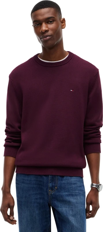 Tommy Jeans Men TJM Slim Ess Sweater Ext Dm0Dm21787 Pullover Sweater, Purple (Calypso Berry), S