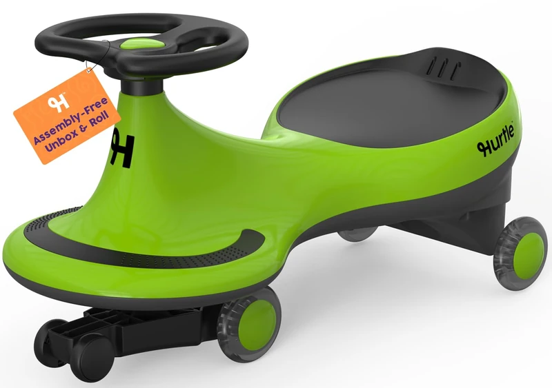Hurtle Wiggle Car Ride On Toy - Twist Car for Kids Age 2+ Green