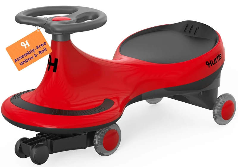 Hurtle Wiggle Car Ride On Toy - Twist Car for Kids Age 2+ Red