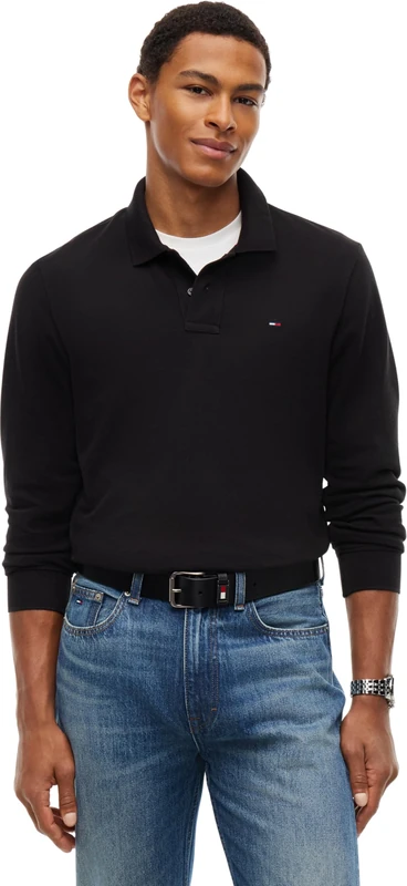 Tommy Jeans Men TJM Reg Ess Polo Ls DM0DM23630 L/S Polo, Black (Black), XXL