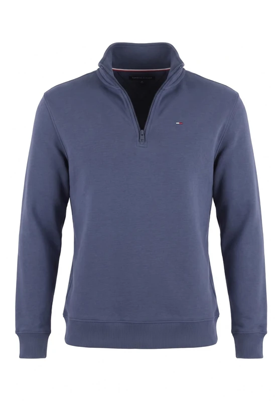 Tommy Jeans Men Tjm Reg Fleece 1/4Zip Mock Neck DM0DM20339 Half Zip Sweatshirt, BLUE (Basic Navy), S