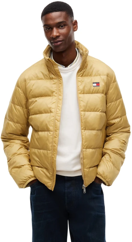 Tommy Jeans Men Tjm Light Down Jacket Ext Dm0Dm23231 Puffer Jacket, BEIGE (Sandy Beige), L