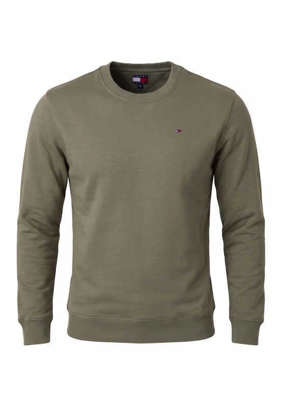 Tommy Jeans Men Tjm Reg S Flag Crew Dm0Dm20741 Pullover Sweatshirt, GREEN (Rocky Mountain), 4XL