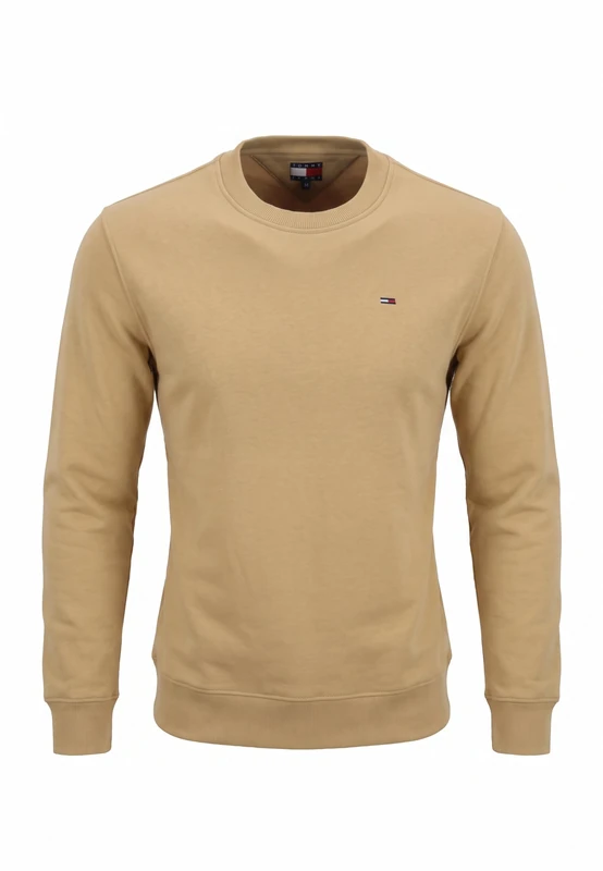 Tommy Jeans Men Tjm Reg S Flag Crew Dm0Dm20741 Pullover Sweatshirt, BEIGE (Sandy Beige), S