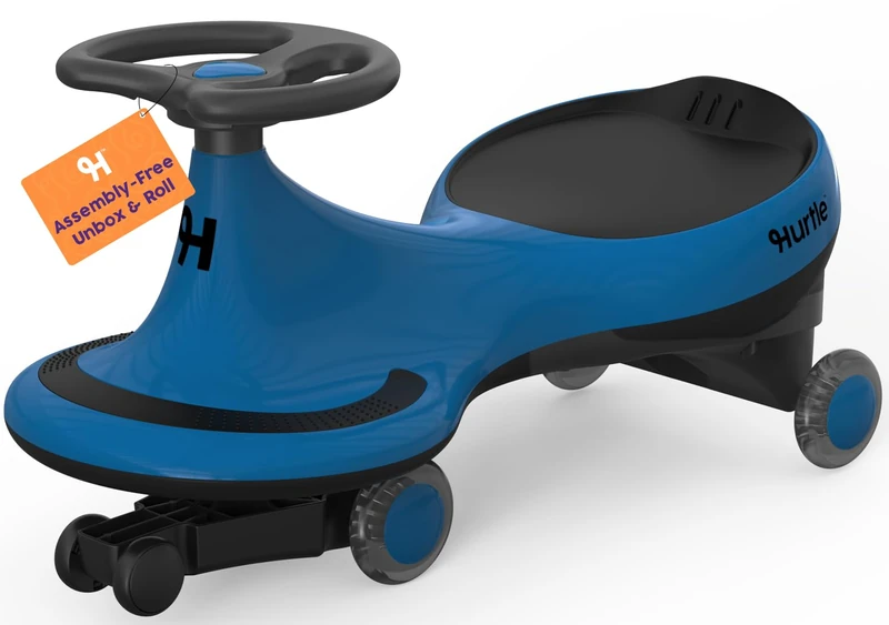 Hurtle Wiggle Car Ride On Toy - Blue Twist Car for Kids 2+