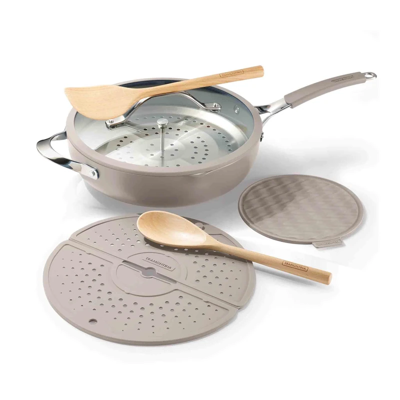 Tramontina Multi-Function Aluminium Frying Pan with Latte Lid 30 cm