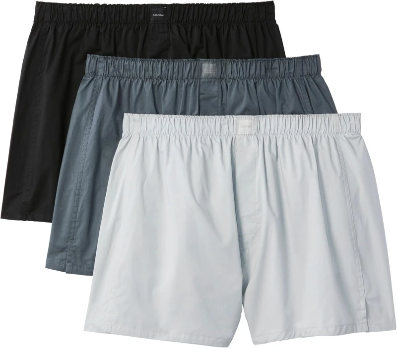 Calvin Klein Men's, Boxer Trad 3Pk 000NB4006A, Boxer, Black/Turbulence/Harbor Mist, M