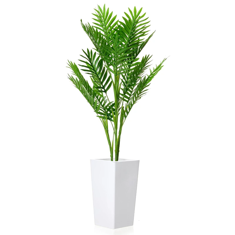 GarveeHome Artificial Palm Tree, 127/132/137/147/152 cm, Large Artificial Plant in White Pot, for Living Room, Balcony and Office, Easy-Care Decoration