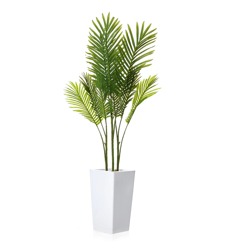 GarveeHome Artificial Palm Tree, 127/132/137/147/152 cm, Large Artificial Plant in White Pot, for Living Room, Balcony and Office, Easy-Care Decoration - Image 1