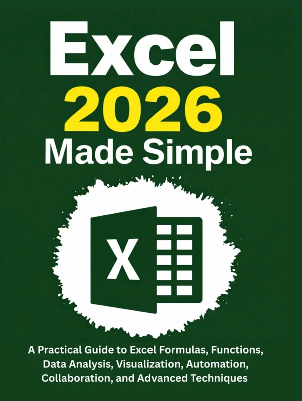 Excel 2026 Made Simple: A Practical Guide to Excel Formulas, Functions, Data Analysis, Visualization, Automation, Collaboration, and Advanced Techniques