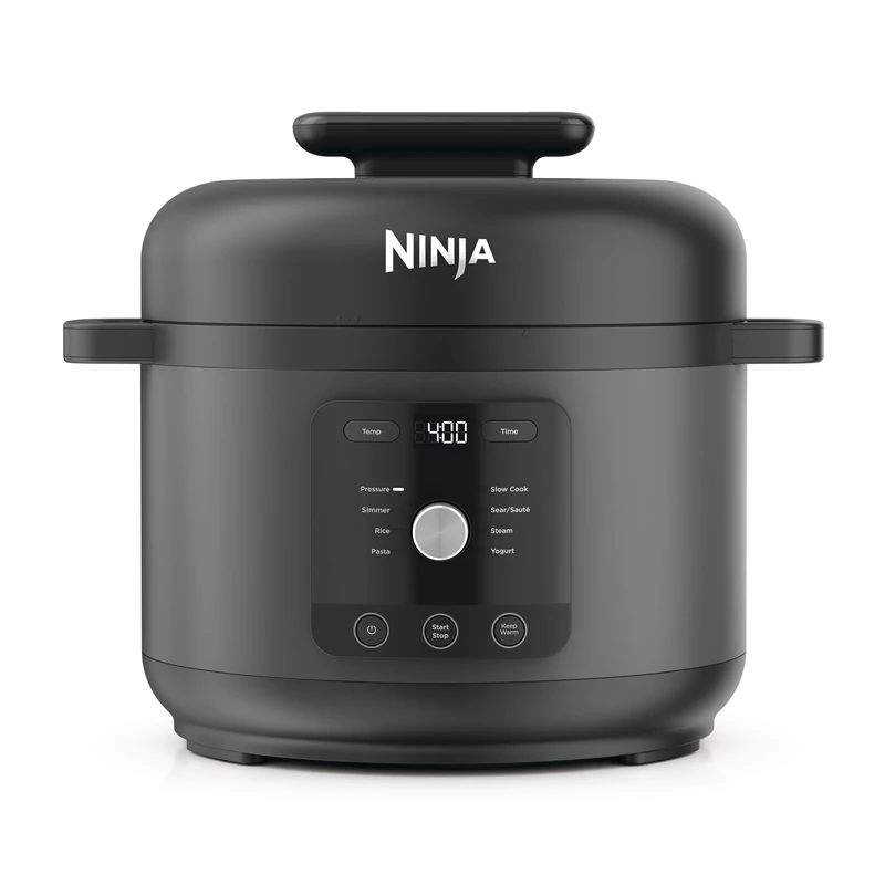 Ninja HyperHeat PC201EU 9-in-1 Pressure Cooker, Slow Cooker and Rice Cooker, Includes Steamer Insert and Removable Dishwasher Safe 6L Cooking Pot, for Making Yogurt, Rice and More, Black