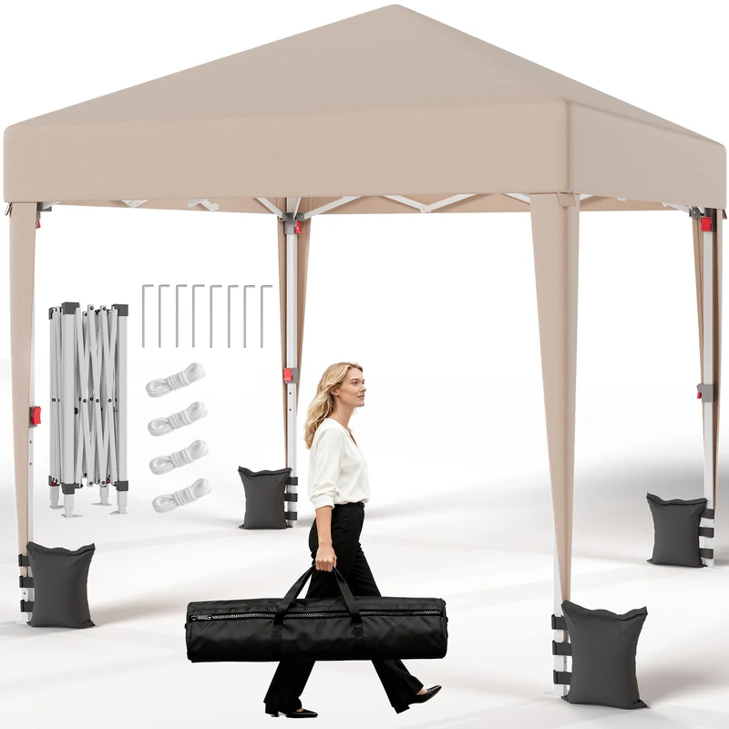 JUMMICO 2x2m Pop Up Gazebo - Heavy Duty Waterproof Sun Shelter