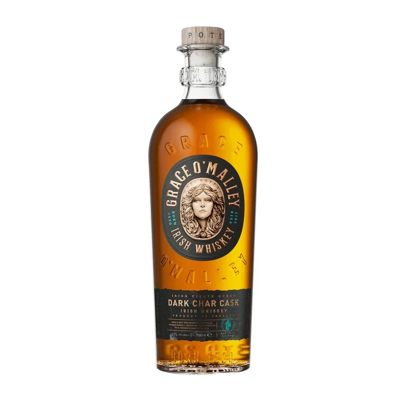 Grace O’Malley Dark Char Cask Blended Irish Whiskey – Finished in Deep Charred Bourbon Barrels – Smooth Premium Blend with Vanilla & Coffee Notes, 70cl, 42% ABV