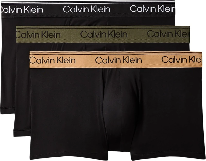 Calvin Klein Men's, Low Rise Trunk 3Pk Lv00Nb4409, Low Rise Trunk, BLACK W/BRONZE FLASH WB/Black/Oliv, 3XL