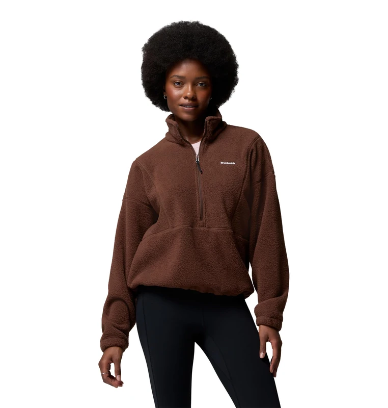 Columbia Women's Timber Meadow Mtr Fleece Half Zip, Fleece Pull Over, Tobacco, X-Large